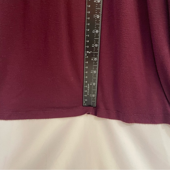 Daisy Fuentes Burgandy Cotton Empire Waist Midi Dress Sz Large - Picture 7 of 9